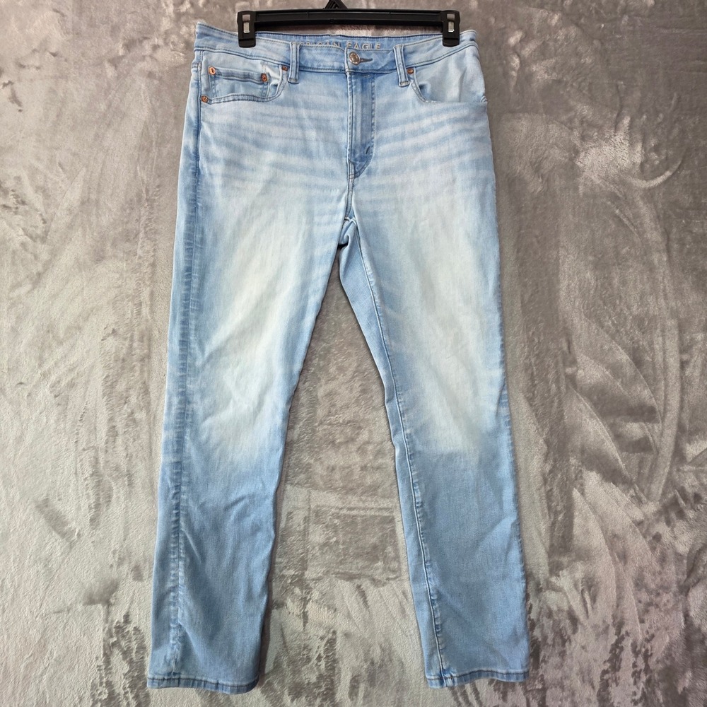American Eagle AirFlex+ 360 Slim Jeans Mens 34x30 Light Wash Denim 1555